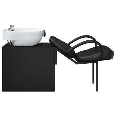 vidaXL Καρέκλα Σαμπουάν Μαύρο και Λευκό 136 x 60 x 92 εκ. Πλαστικό