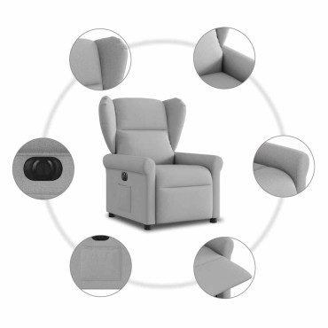 vidaXL Ηλεκτρική Ανακλινόμενη Καρέκλα Σύννεφο Γκρι Ύφασμα