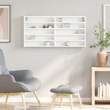 vidaXL Ραφιέρα Λευκή 100x8,5x50cm από Επεξεργασμένο Ξύλο 1 τεμ.