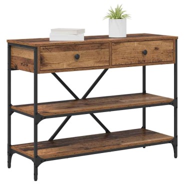 vidaXL Τραπέζι κονσόλας με συρτάρι Καφέ 100x34,5x75cm ξύλο 1 τεμ.