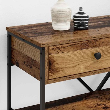 vidaXL Τραπέζι κονσόλας με συρτάρι Καφέ 100x34,5x75cm ξύλο 1 τεμ.