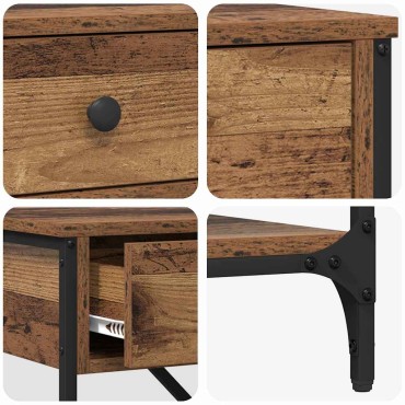 vidaXL Τραπέζι κονσόλας με συρτάρι Καφέ 100x34,5x75cm ξύλο 1 τεμ.