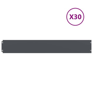 vidaXL Περίγραμμα γκαζόν 30 τμχ. 15 x 103 cm Ατσάλι Ανθρακί