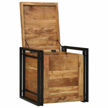 vidaXL Κουτί αποθήκευσης Καφέ και Μαύρο 50x50x50cm