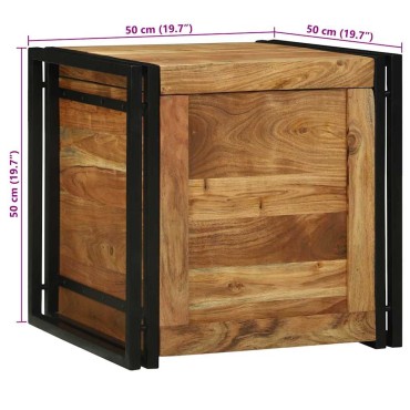 vidaXL Κουτί αποθήκευσης Καφέ και Μαύρο 50x50x50cm