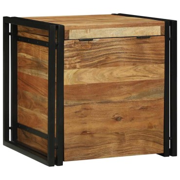 vidaXL Κουτί αποθήκευσης Καφέ και Μαύρο 50x50x50cm