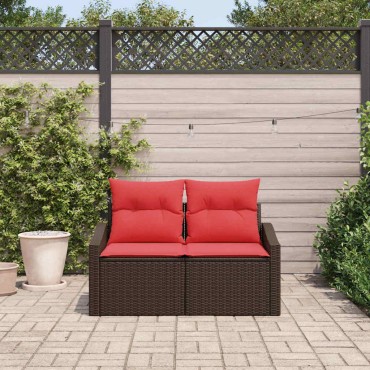 vidaXL Καναπές Κήπου Καφέ 123x62x69cm συνθετικό ρατάν