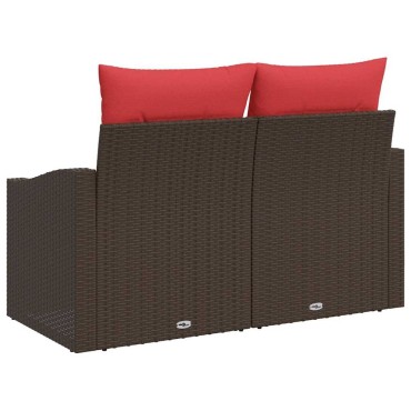 vidaXL Καναπές Κήπου Καφέ 123x62x69cm συνθετικό ρατάν