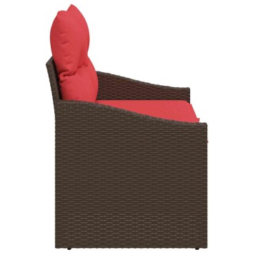 vidaXL Καναπές Κήπου Καφέ 123x62x69cm συνθετικό ρατάν