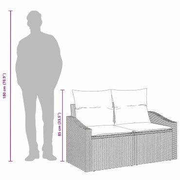 vidaXL Καναπές Κήπου Καφέ 123x62x69cm συνθετικό ρατάν