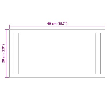 vidaXL Καθρέφτης μπάνιου LED Διαφανές 40 x 20 cm σκληρυμένο γυαλί