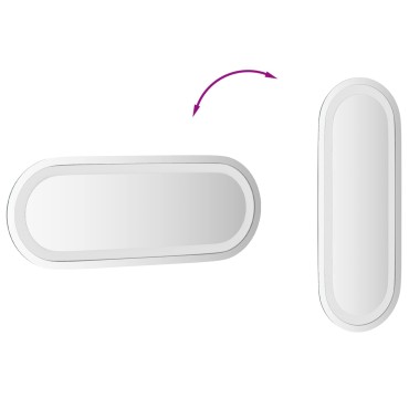 vidaXL Καθρέφτης μπάνιου LED Διαφανές 40 x 15 cm σκληρυμένο γυαλί