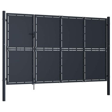 vidaXL Πόρτα Κήπου Ανθρακί 350x200 εκ. από Ατσάλι