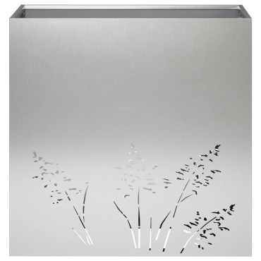 vidaXL Γλάστρα Κήπου Ασημί 50 x 30 x 49 εκ Ανοξείδωτο Ατσάλι