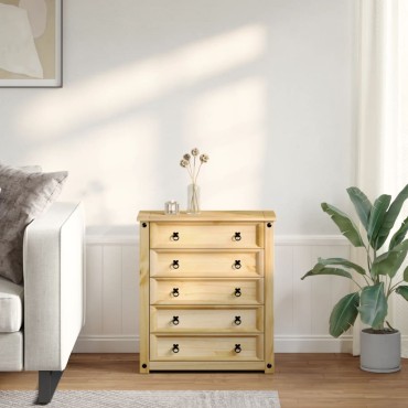 vidaXL Συρταριέρα Corona 80x40x89cm από Μασίφ Ξύλο Πεύκου
