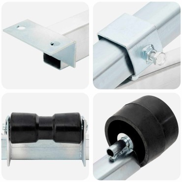 vidaXL Κάτω Στήριξη Τρέιλερ Σκάφους 90,5 x 12 x 32 εκ. Ασημί
