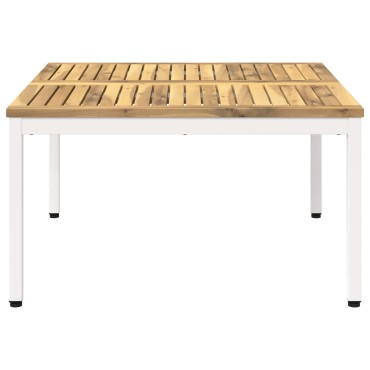 vidaXL Τραπεζάκι σαλονιού Λευκό 80x80,5x45cm Στερεό Ξύλο Ακακίας 1 τεμ.