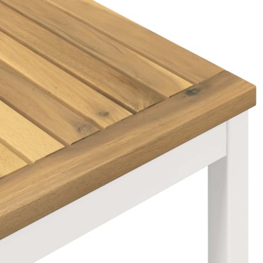 vidaXL Τραπεζάκι σαλονιού Λευκό 80x80,5x45cm Στερεό Ξύλο Ακακίας 1 τεμ.