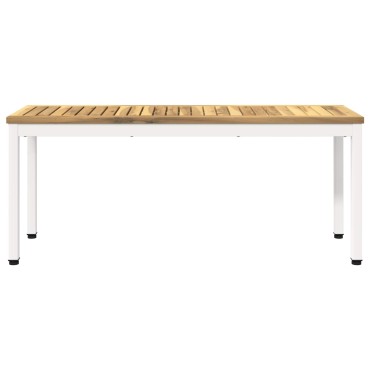 vidaXL Παγκάκι κήπου 108,5x35x45cm Στερεό Ξύλο Ακακίας Λευκό 1 τεμ.
