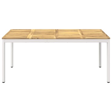 vidaXL Τραπέζι δείπνου κήπου Λευκό 147x88,5x75 εκ 1 τεμ.