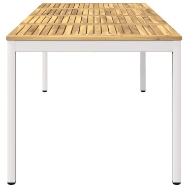 vidaXL Τραπέζι δείπνου κήπου Λευκό 147x88,5x75 εκ 1 τεμ.