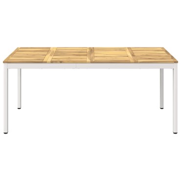 vidaXL Τραπέζι δείπνου κήπου Λευκό 180x88,5x75 εκ 1 τεμ.