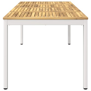 vidaXL Τραπέζι δείπνου κήπου Λευκό 180x88,5x75 εκ 1 τεμ.
