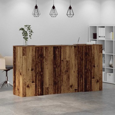 vidaXL Γραφείο υποδοχής Παλιό Ξύλο 200x50x103,5cm Επεξεργασμένο Ξύλο 1 τεμ.