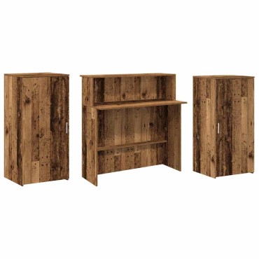 vidaXL Γραφείο υποδοχής Παλιό Ξύλο 200x50x103,5cm Επεξεργασμένο Ξύλο 1 τεμ.