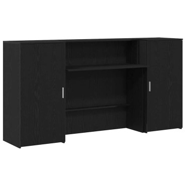 vidaXL Γραφείο υποδοχής Μαύρο Δρυς 200x50x103,5cm Επεξεργασμένο Ξύλο 1 τεμ.