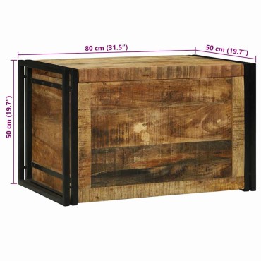 vidaXL Κουτί αποθήκευσης Καφέ και Μαύρο 80x50x50 εκ