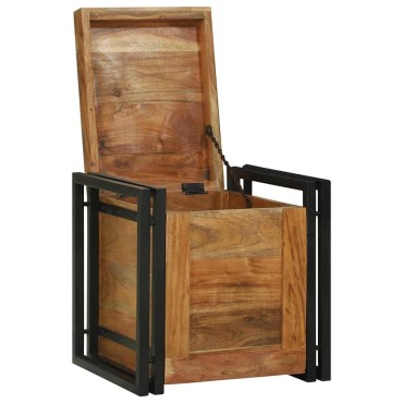 vidaXL Κουτί αποθήκευσης Καφέ και Μαύρο 40x40x40cm