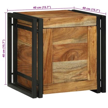 vidaXL Κουτί αποθήκευσης Καφέ και Μαύρο 40x40x40cm