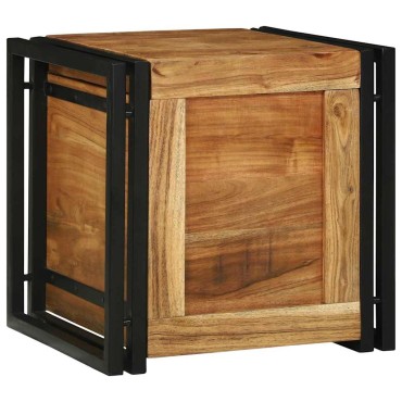 vidaXL Κουτί αποθήκευσης Καφέ και Μαύρο 40x40x40cm