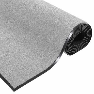 vidaXL Χαλάκι Εξώπορτας Γκρι και Μαύρο 90 x 150 cm 100% Πολυαμίδιο