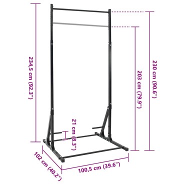 vidaXL Σταθμός Έλξης Μαύρο 100,5 x 102 x 234,5 εκ