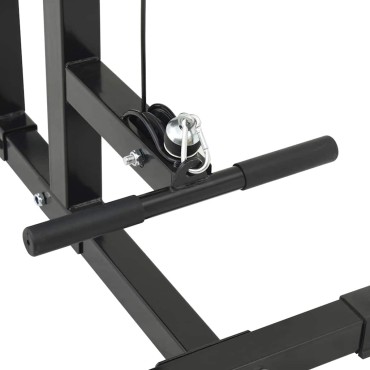 vidaXL Μηχάνημα έλξεων πλάτης Μαύρο 110 x 70 x 187 εκ.