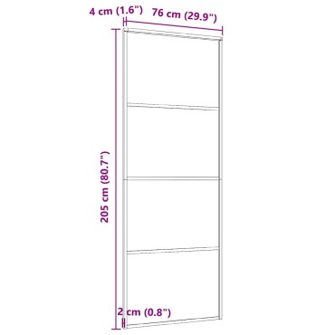vidaXL Συρόμενη Πόρτα Μαύρη Αμμοβολή 76 x 205 εκ. Γυαλί ESG/Αλουμίνιο