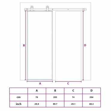 vidaXL Συρόμενη Πόρτα Μαύρη Αμμοβολή 76 x 205 εκ. Γυαλί ESG/Αλουμίνιο