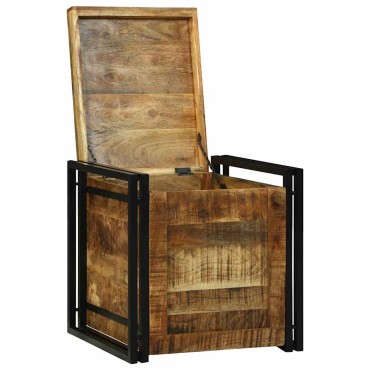 vidaXL Κουτί αποθήκευσης Καφέ και Μαύρο 50x50x50cm