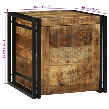 vidaXL Κουτί αποθήκευσης Καφέ και Μαύρο 50x50x50cm