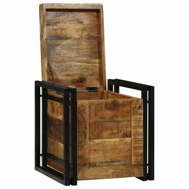 vidaXL Κουτί αποθήκευσης Καφέ και Μαύρο 40x40x40cm