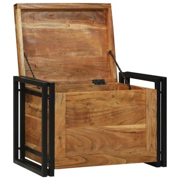 vidaXL Κουτί αποθήκευσης 60x40x41cm Στερεό Ξύλο Ακακίας