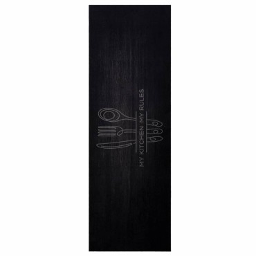 vidaXL Χαλί Κουζίνας Είδη Κουζίνας Μαύρο 180 x 60 cm Βελούδο