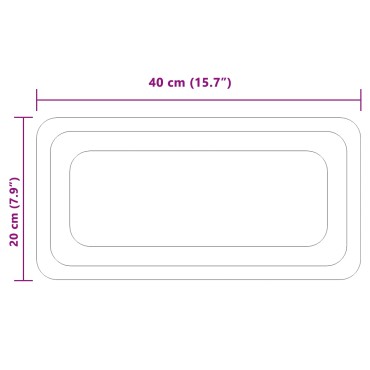 vidaXL Καθρέφτης μπάνιου LED Διαφανές 40 x 20 cm σκληρυμένο γυαλί