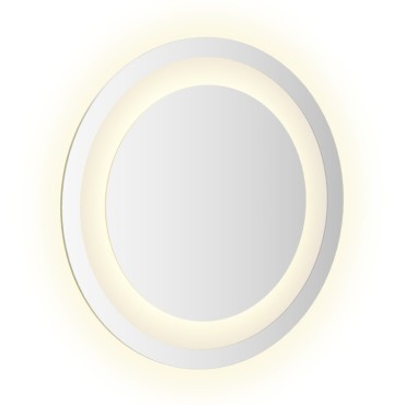 vidaXL Καθρέφτης μπάνιου LED Διαφανές Ø 30 cm σκληρυμένο γυαλί