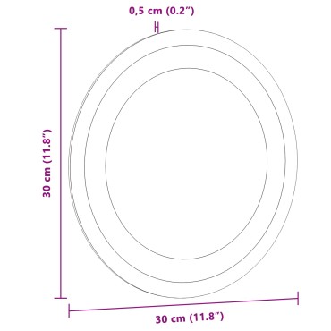 vidaXL Καθρέφτης μπάνιου LED Διαφανές Ø 30 cm σκληρυμένο γυαλί
