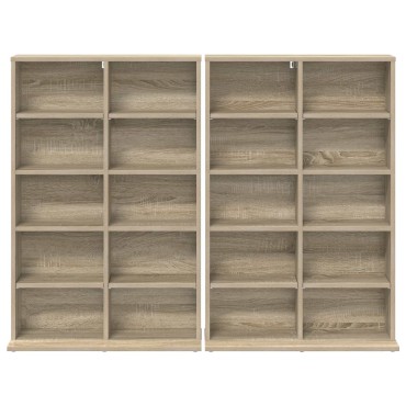 vidaXL Ντουλάπα CD 2 τεμ. Sonoma Δρυς 65x23,5x97,5cm