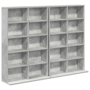 vidaXL Ντουλάπα CD 2 τεμ. Γκρι Σκυροδέματος 65x23,5x97,5cm