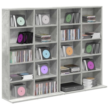 vidaXL Ντουλάπα CD 2 τεμ. Γκρι Σκυροδέματος 65x23,5x97,5cm